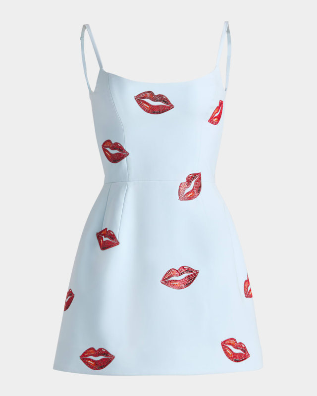 Exclusive Yasmin Rhinestone Kiss Mini Dress